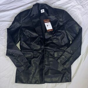 NWT CAbi James Jacket #4495 - Black Faux Leather Jacket